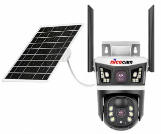 Nicecam NC-S232 4MP 2 Kameralı Solar Panelli PTZ WiFi Kamera