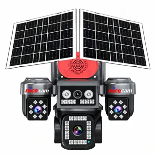 Nicecam NC-S445 4 Kameralı Sim Kartlı AOV Çift Güneş Panelli Solar 8MP eSİM PTZ Kamera