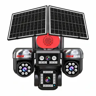 Nicecam NC-S446 4 Kameralı Sim Kartlı 3 TELEFON KONTROLLÜ AOV Çift Güneş Panelli Solar 12MP eSİM PTZ Kamera