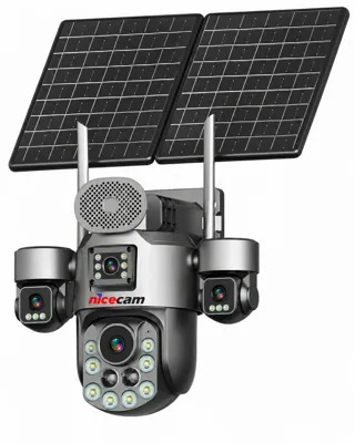 Nicecam NC-S447 4 Kameralı 36X OPTİK ZOOM Sim Kartlı AOV Çift Güneş Panelli Solar 12MP eSİM PTZ Kamera