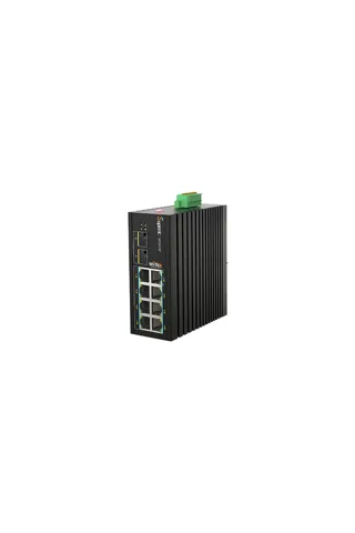 Wi-Tek SP3010F 8 x 10/100/1000 + 2 x SFP Fiber Uplink Industrial PoE Switch with 8Port PoE / Toplam 8 Port Yönetilemez